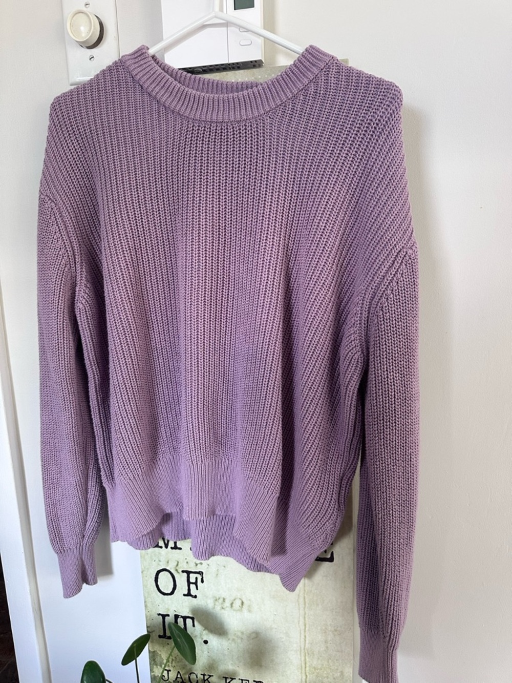 'Minimum' brand Lavender organic cotton Ribbed Crewneck Sweater